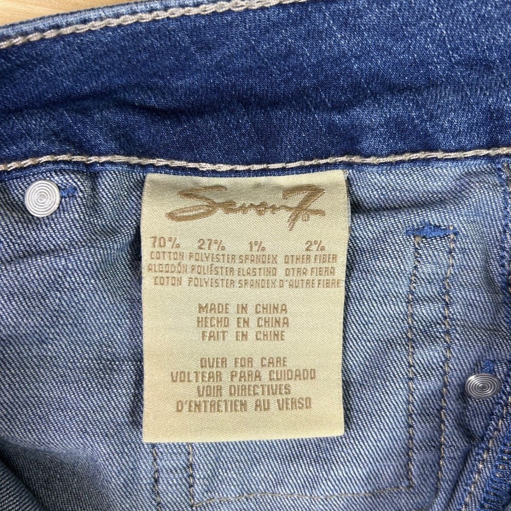 Seven7 Jeans Womens 8 Girlfriend Mid Rise Cropped Capri Denim Blue Jeans - Picture 6 of 12